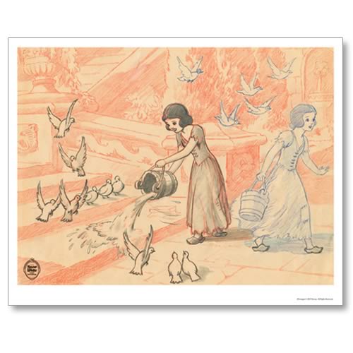Disney Snow White Doves Paper Giclee